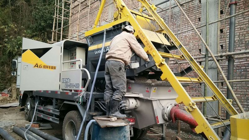 三民重科攪拌車載泵，“中彩路”建設的神秘武器